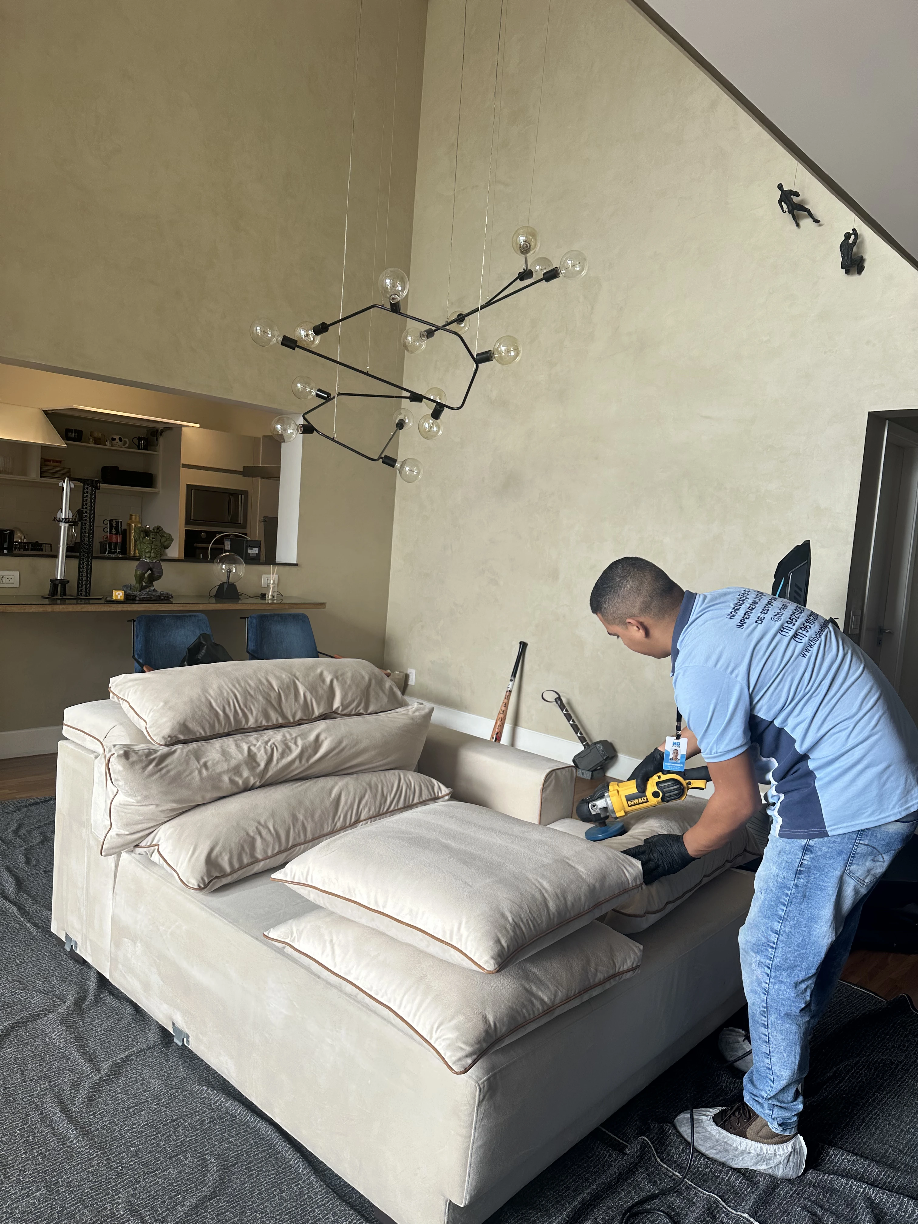 HB Clean renovação de estofado escuro